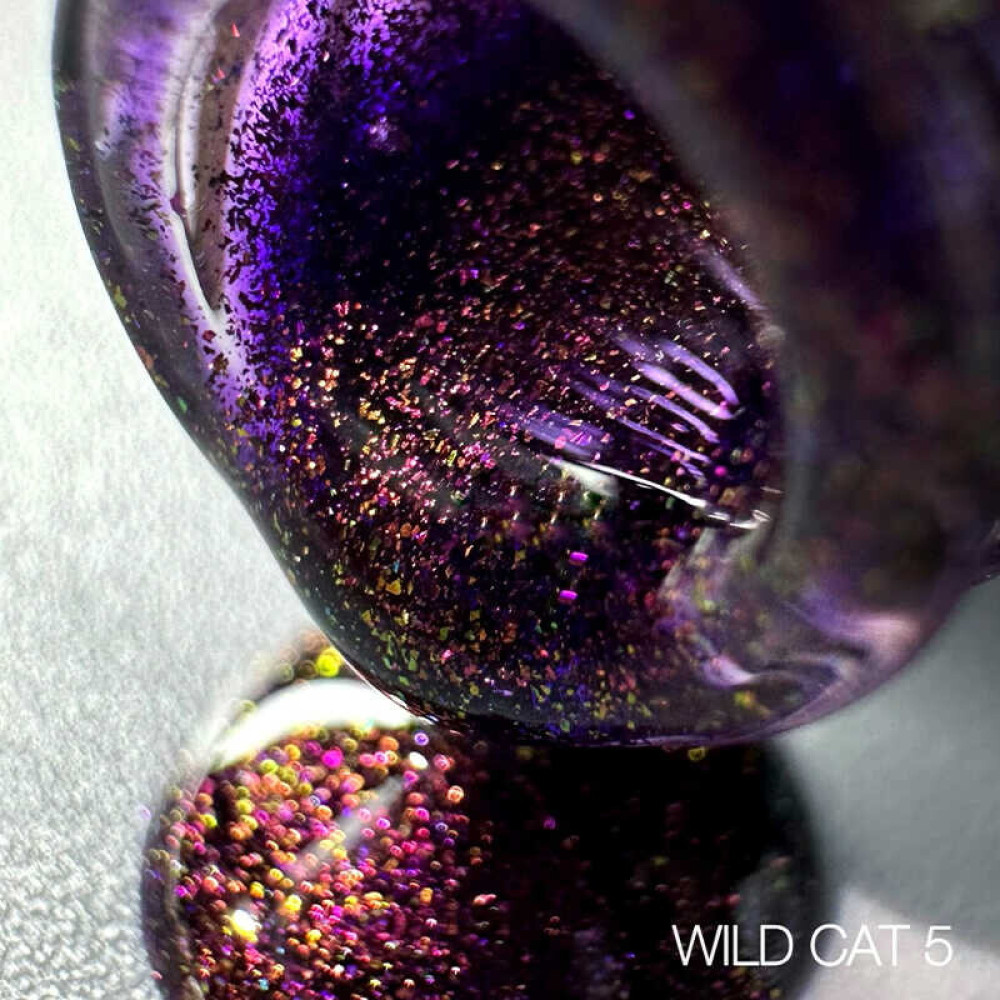 Гель-лак Saga Professional Wild Cat 05 сливово-фиолетовый с золотом. 9 мл