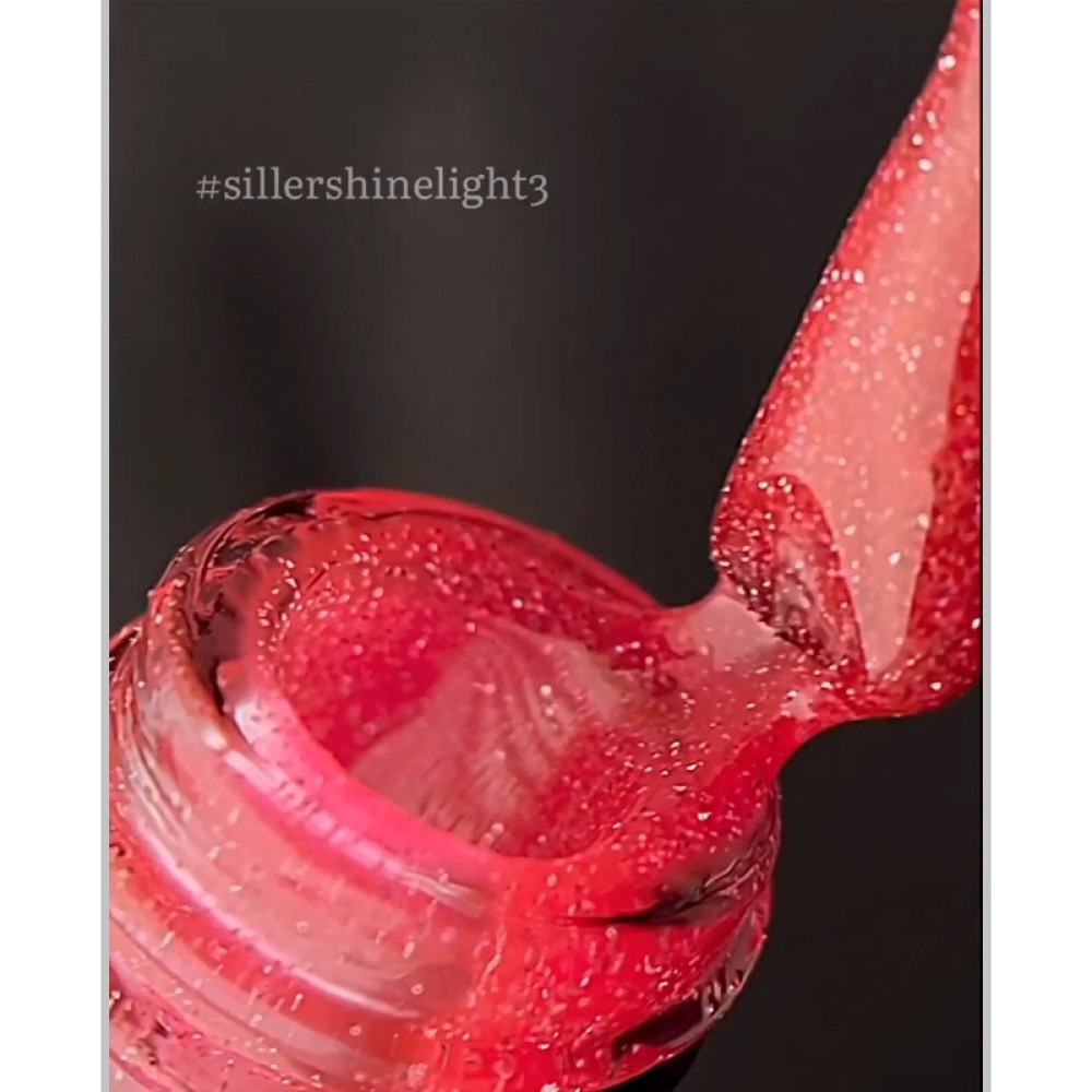 Гель-лак Siller Professional Shine Light 003 червоно-рожевий. світловідбиваючий. 8 мл