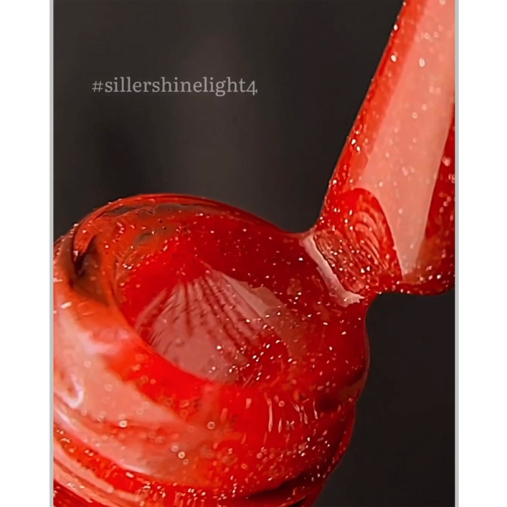 Гель-лак Siller Professional Shine Light 004 червоний. світловідбиваючий. 8 мл