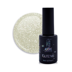 Гель-лак Adore Professional Glitz Me GM-01 Lurex дрібний срібний глітер. 8 мл