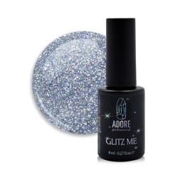 Гель-лак Adore Professional Glitz Me GM-08 Luxe мелкий голографический глиттер. 8 мл