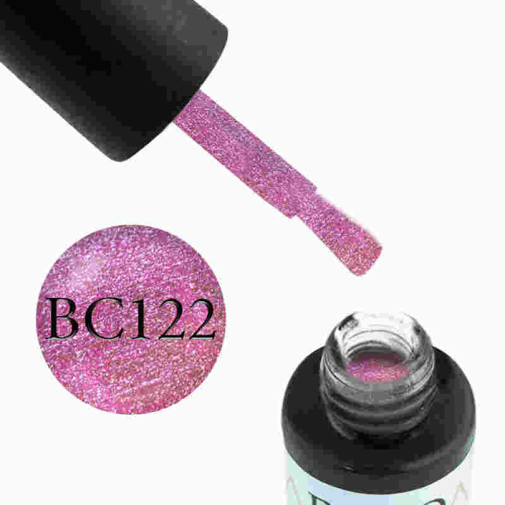 Гель-лак Boho Chic BC 122 розовый с яркими переливающимися блестками. 6 мл