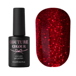Гель-лак Couture Colour 071 вишневый с блестками. 9 мл