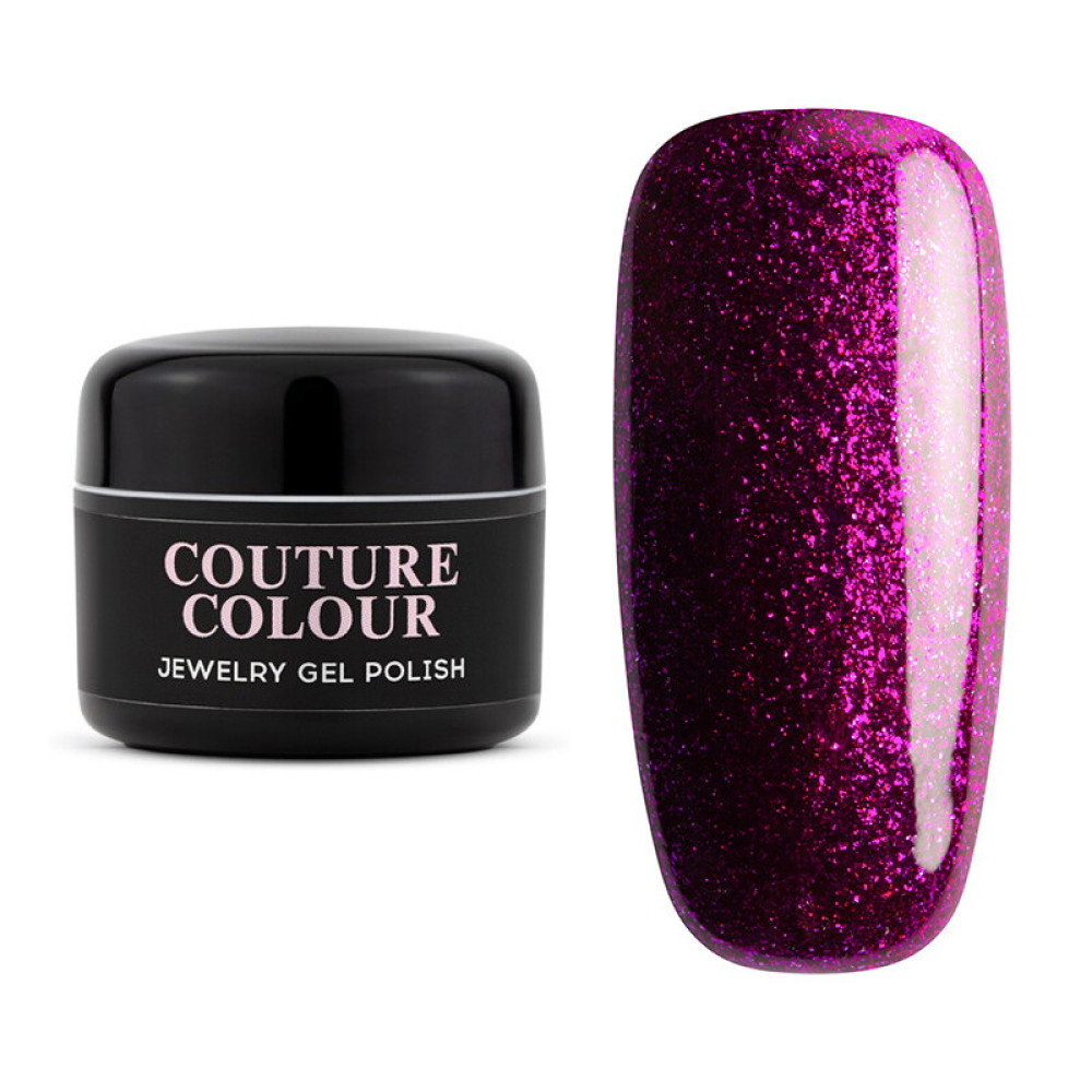 Гель-лак Couture Colour Jewelry J06 фиолетовый с розовой микрослюдой. 5 г