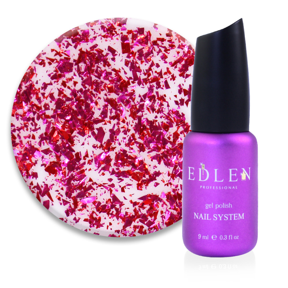 Гель-лак Edlen Professional Foils Color 05 з пластівцями поталі. 9 мл