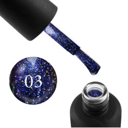 Гель-лак Edlen Professional Peacock 03 синій електрик. з блискітками і шимерами. 8 мл
