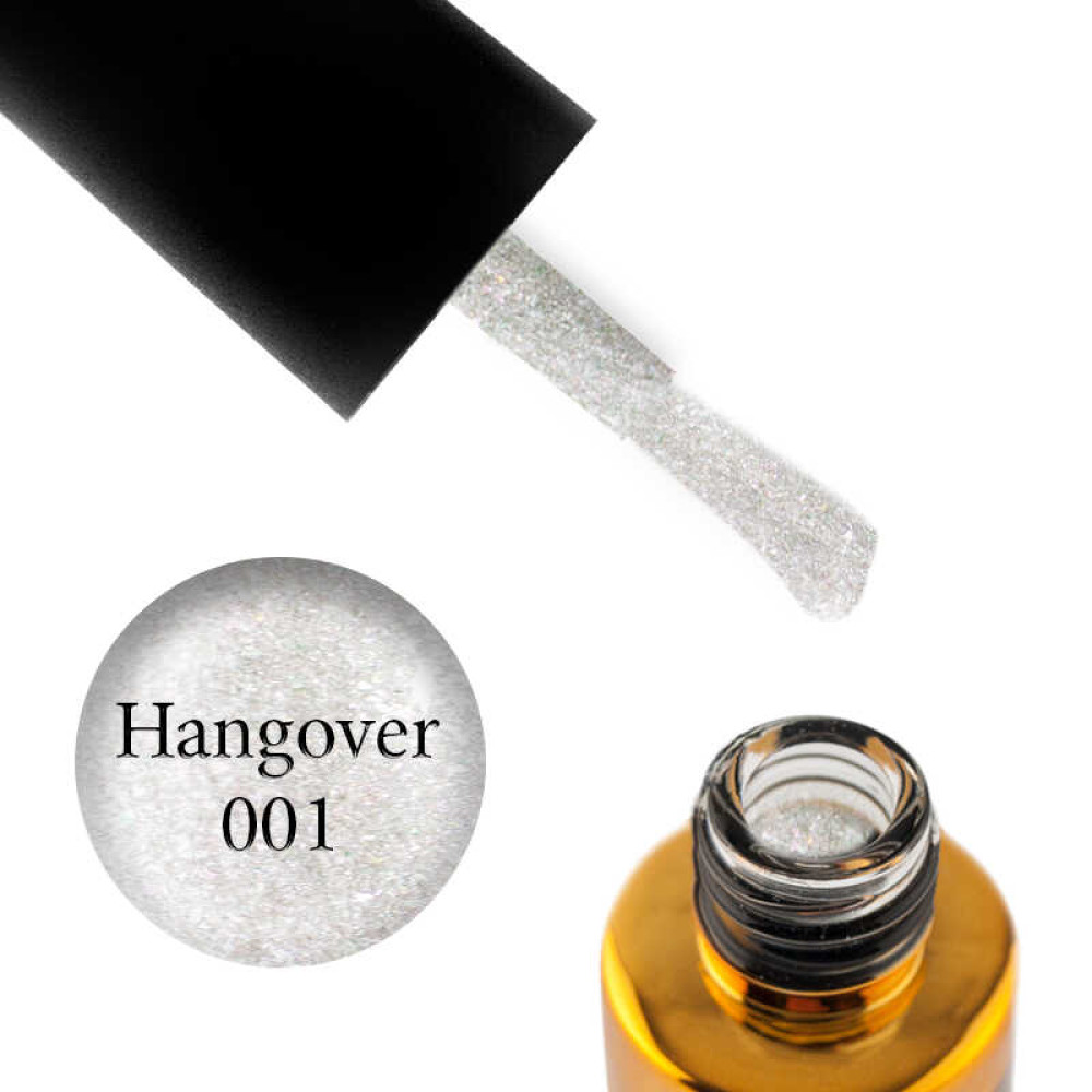 Гель-лак F.O.X Hangover 001 светлое серебро с глиттером и шиммерами, 7 мл