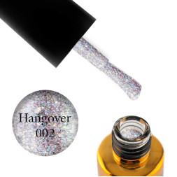Гель-лак F.O.X Hangover 002 серебро с цветными переливающимися шиммерами и слюдой, 7 мл