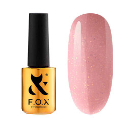 Гель-лак F.O.X Party 002 розовый с блестками. 7 мл