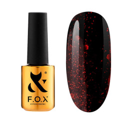 Гель-лак F.O.X Party 005 темный гранатовый с блестками. 7 мл
