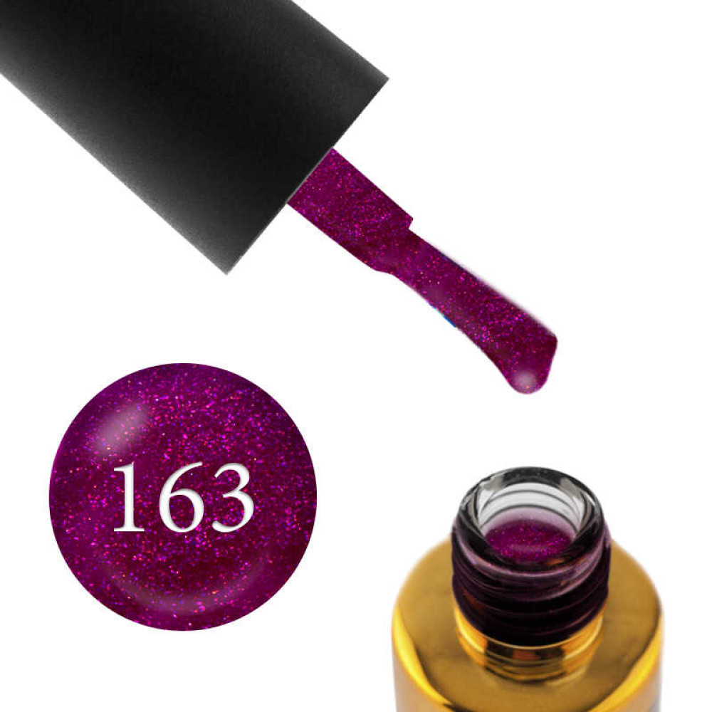 Гель-лак F.O.X Pigment 163 сливово-фиолетовый с мелкими блестками, 6 мл