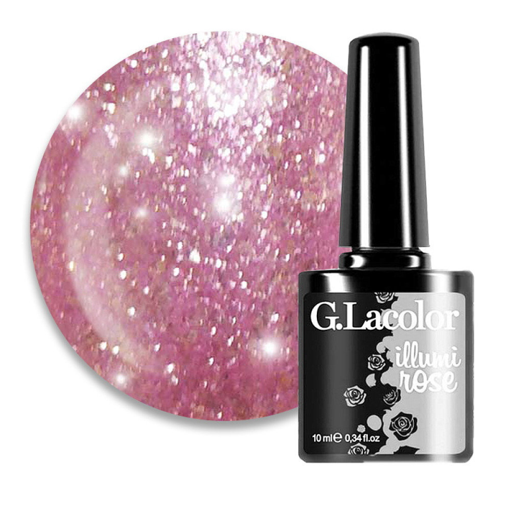 Гель-лак G.La color Illumi Rose 016 розово-сиреневый с блестками. слюдой и перламутром. 10 мл