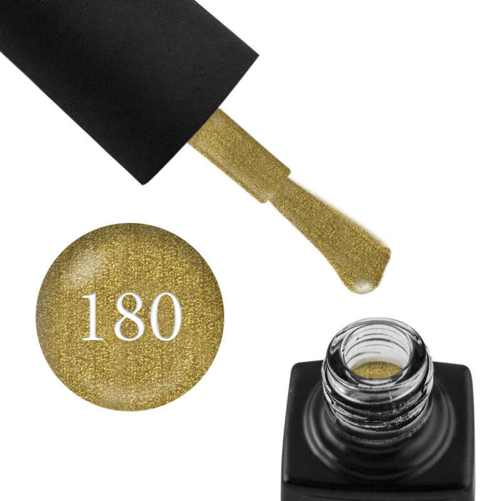 Гель-лак GO 180 жовте золото, з перламутром і шимерами, 5,8 мл