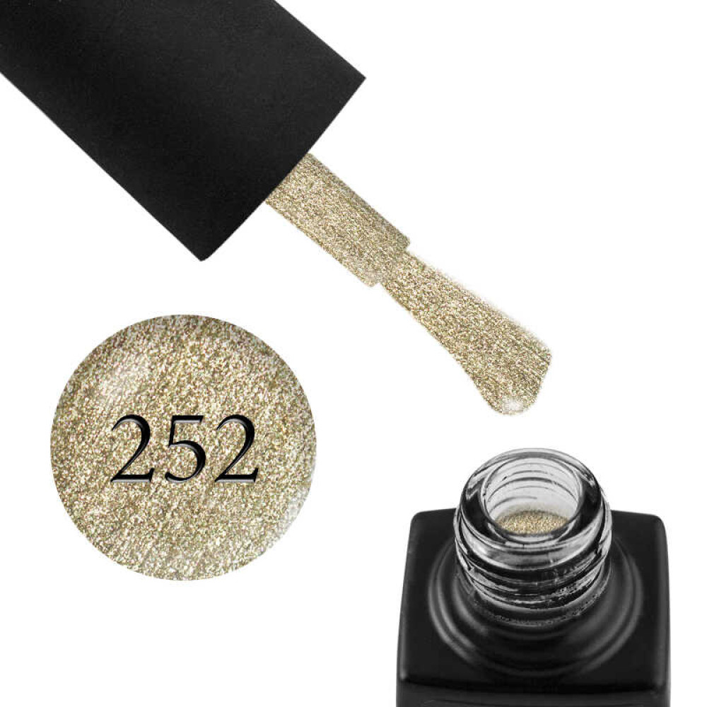 Гель-лак GO 252 золото, с шиммерами, 5,8 мл