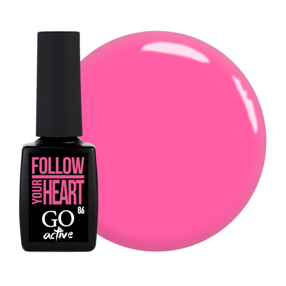 Гель-лак GO Active 086 Follow Your Heart розовая фуксия. 10 мл