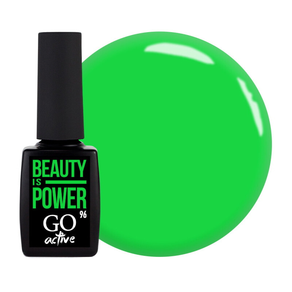 Гель-лак GO Active 096 Beauty is Power яскравий світло-зелений. 10 мл