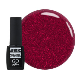 Гель-лак GO Active Always Sparkle 11 малиново-красный с шиммерами. 10 мл