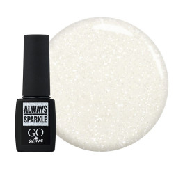 Гель-лак GO Active Always Sparkle 14 серебристые мелкие блестки и шиммеры на прозрачной основе.10 мл