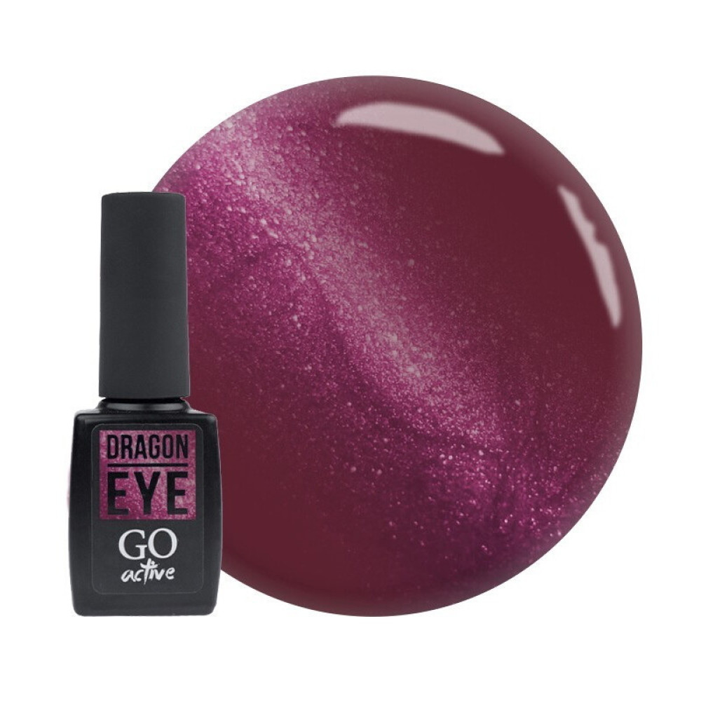 Гель-лак GO Active Dragon Eye 01 шоколадное бордо со светло-розовым бликом. 10 мл