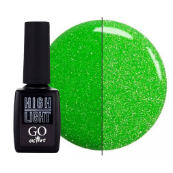 Гель-лак GO Active High Light 03 зеленый. светоотражающий. 10 мл