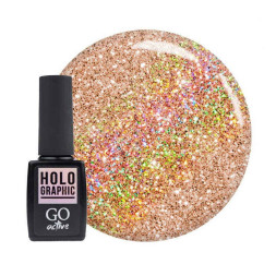 Гель-лак GO Active Holographic 05 карамельно-терракотовый с голографическими шиммерами. 10 мл