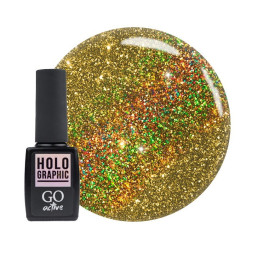 Гель-лак GO Active Holographic 07 пепельно-салатовый с голографическими шиммерами. 10 мл