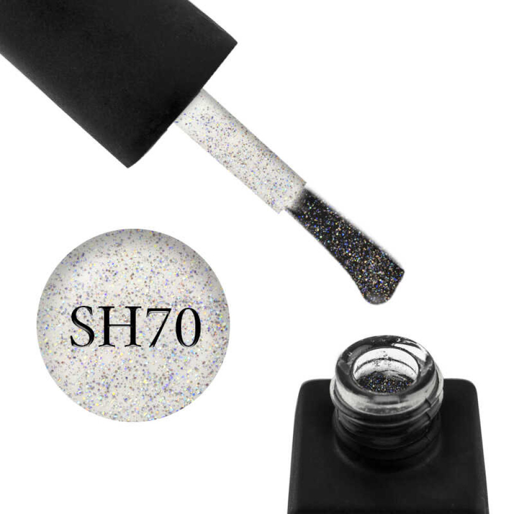 Гель-лак Kodi Professional Shine SH 070 ​​голографічні сріблясті блискітки. 8 мл