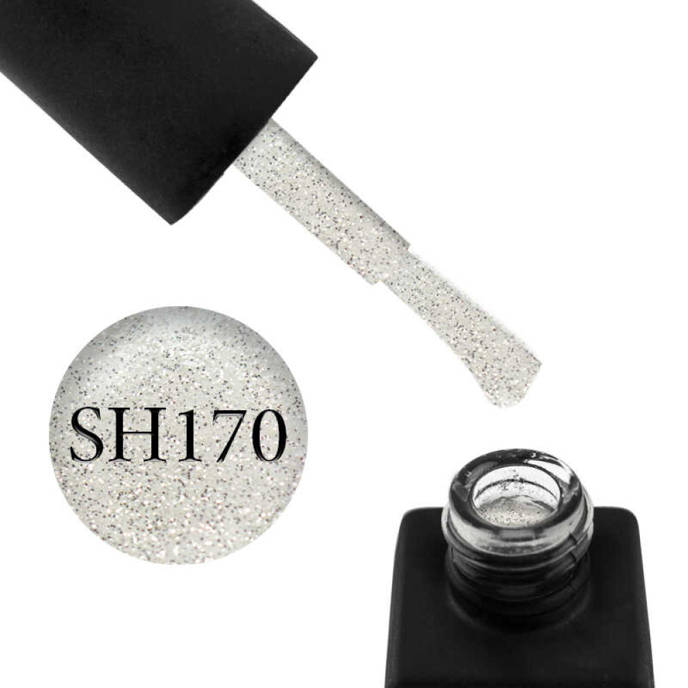 Гель-лак Kodi Professional Shine SH 170 светло-серебристые блестки и мелкие шиммеры. 8 мл