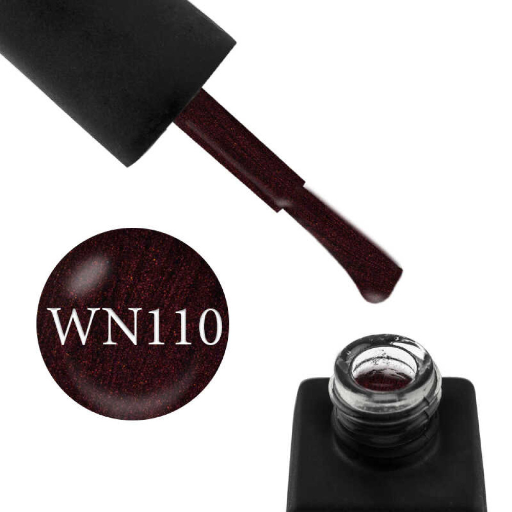 Гель-лак Kodi Professional Wine WN 110 черный с красным шиммером. 8 мл