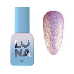 Гель-лак Luna Color Gel 201 розовый с мелким жидким шиммером и эффектом втирки. 13 мл
