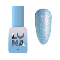 Гель-лак Luna Color Gel 204. бузково-блакитний з дрібним рідким шимером та ефектом втирання. 13 мл