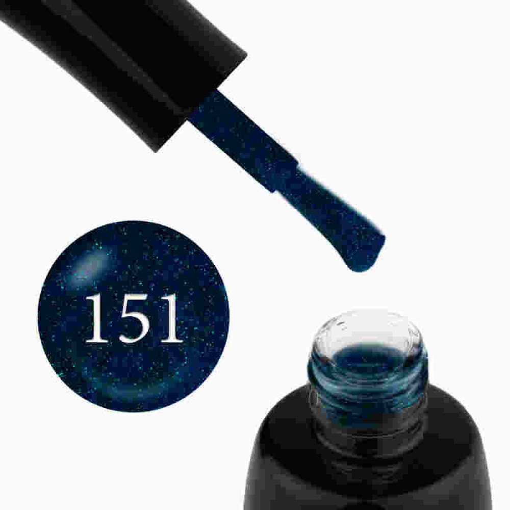 Гель-лак LUXTON  151 синій з бірюзовими блискітками. 10 мл