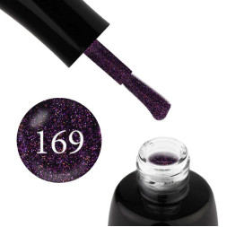 Гель-лак LUXTON 169 чернично-фиолетовый с цветными шиммерами, 10 мл