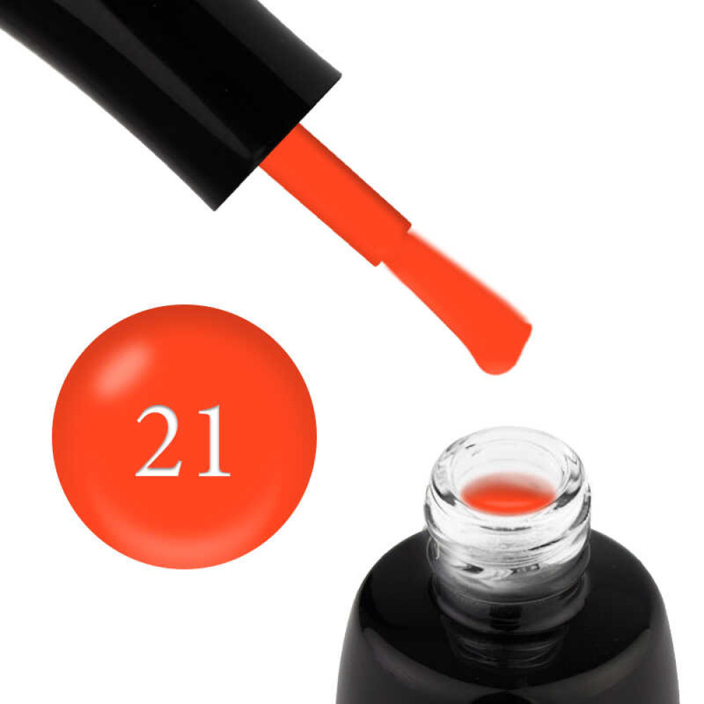 Гель-лак LUXTON 021 неоновый оранжевый с флуоресцентным эффектом, 10 мл