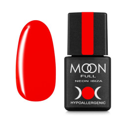 Гель-лак Moon Full Colour Neon Ibiza 713 красно-оранжевый неон. 8 мл