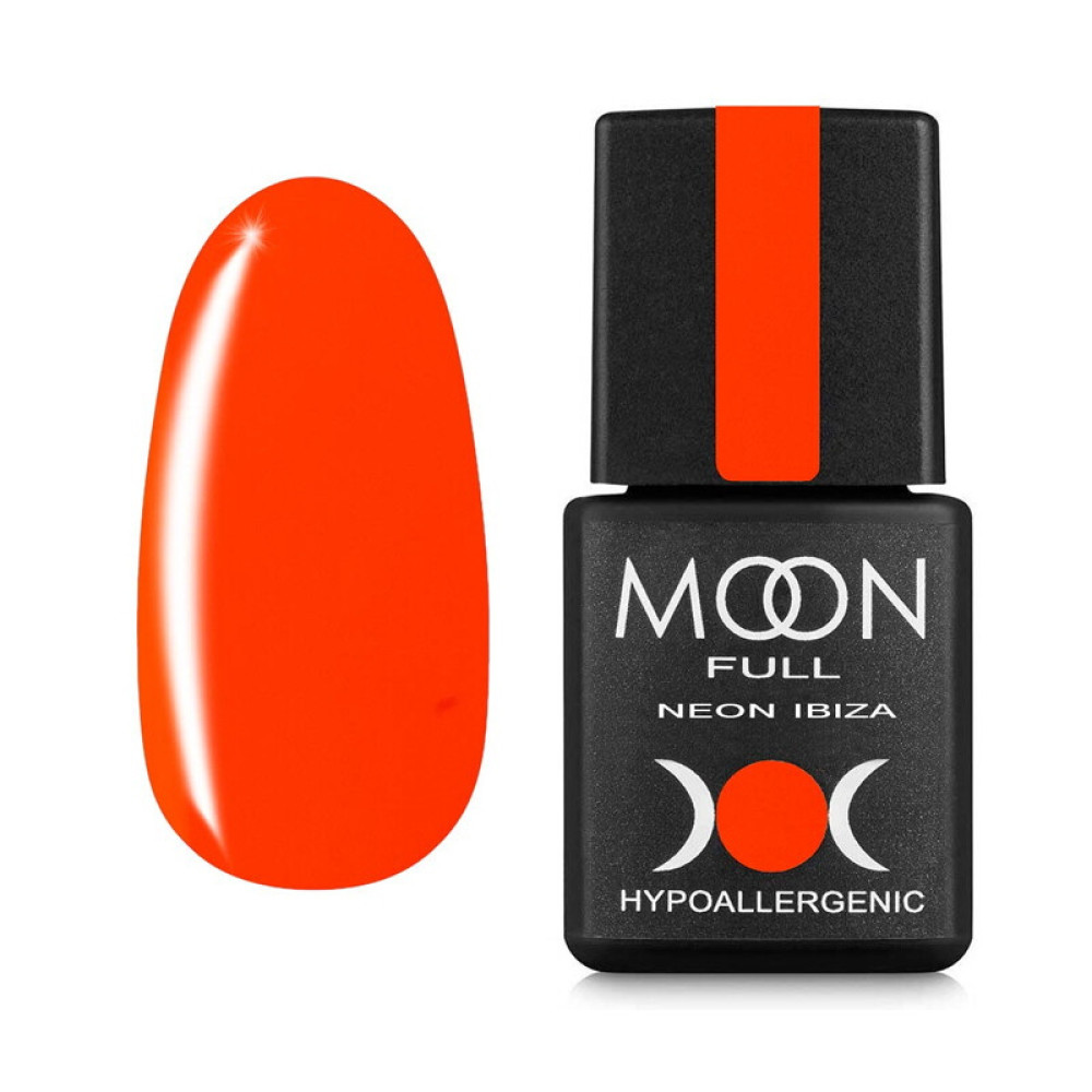 Гель-лак Moon Full Colour Neon Ibiza 714 неоново-апельсиновый. 8 мл