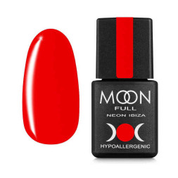 Гель-лак Moon Full Colour Neon Ibiza 715 яркий красно-оранжевый. 8 мл