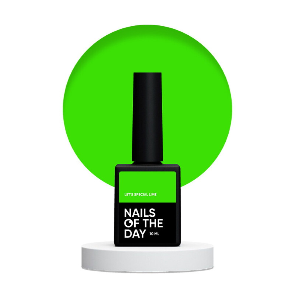Гель-лак Nails Of The Day Lets Special Lime особый неоново-салатовый. 10 мл