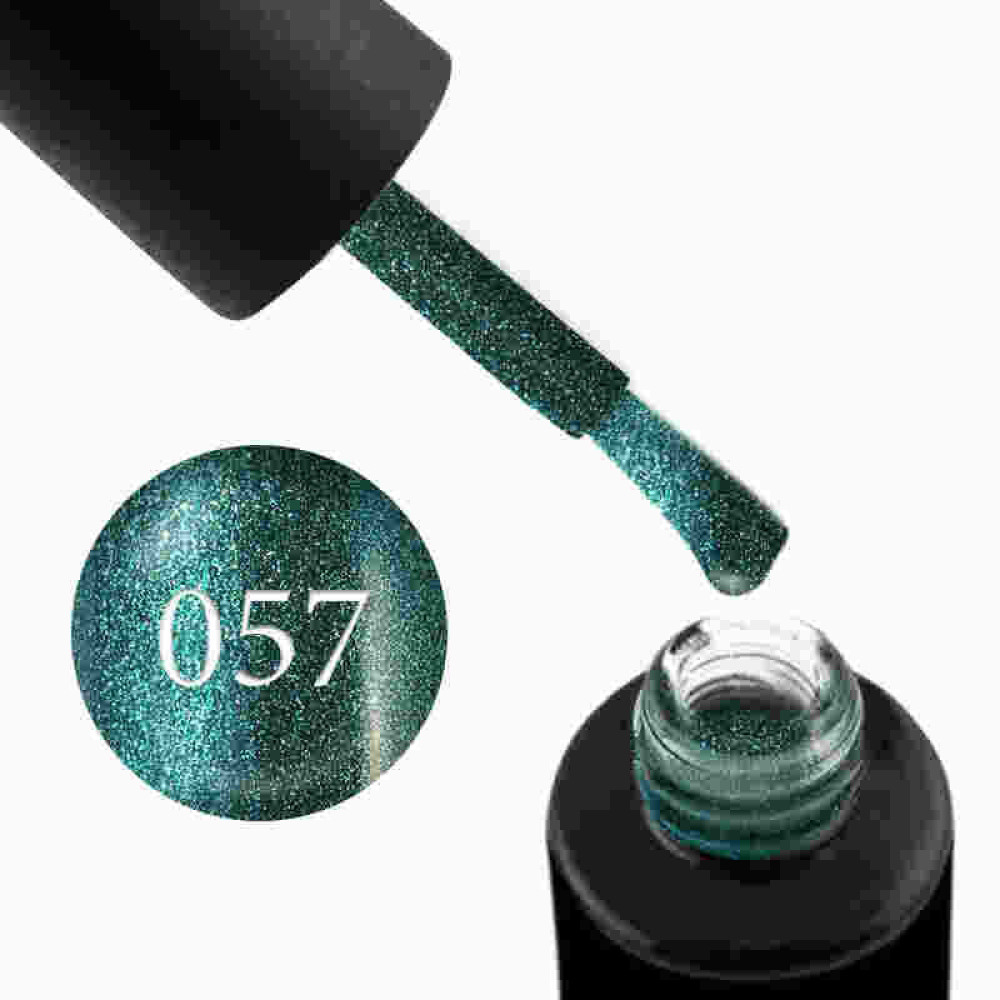 Гель-лак Naomi 057 Emerald темно-зелений блискучий металік, 6 мл
