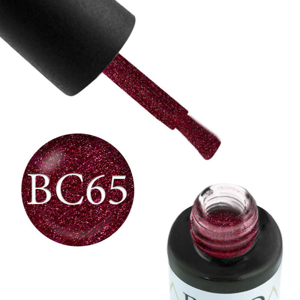 Гель-лак Boho Chic BC 065 красно-серебристые блестки на ягодной основе. 6 мл
