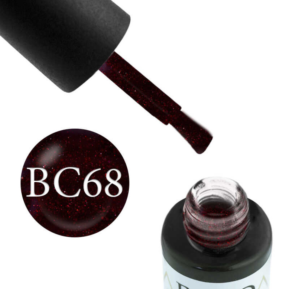 Гель-лак Boho Chic BC 068 виноградный с красными блестками. 6 мл