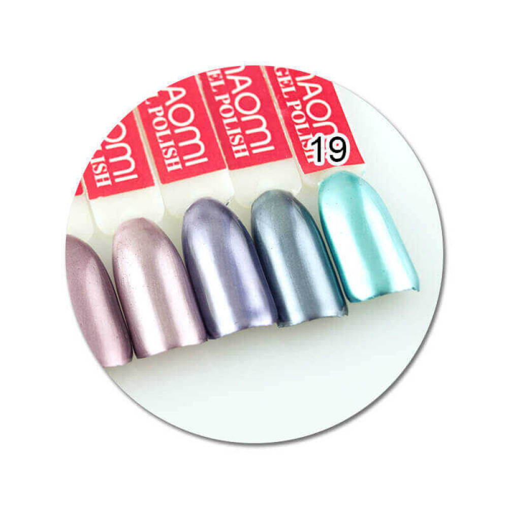 Гель-лак Naomi Metallic Collection M19 бірюзовий металік, 6 мл