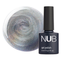 Гель-лак NUB Mystery 9D 08 Prizma магнітний сріблястий райдужний голографік з відблиском 8 мл