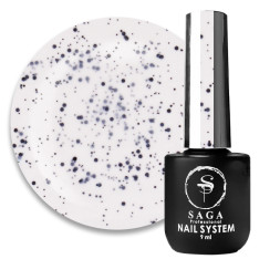 Гель-лак Saga Professional Black Snow 02 белый с черными точками. 9 мл