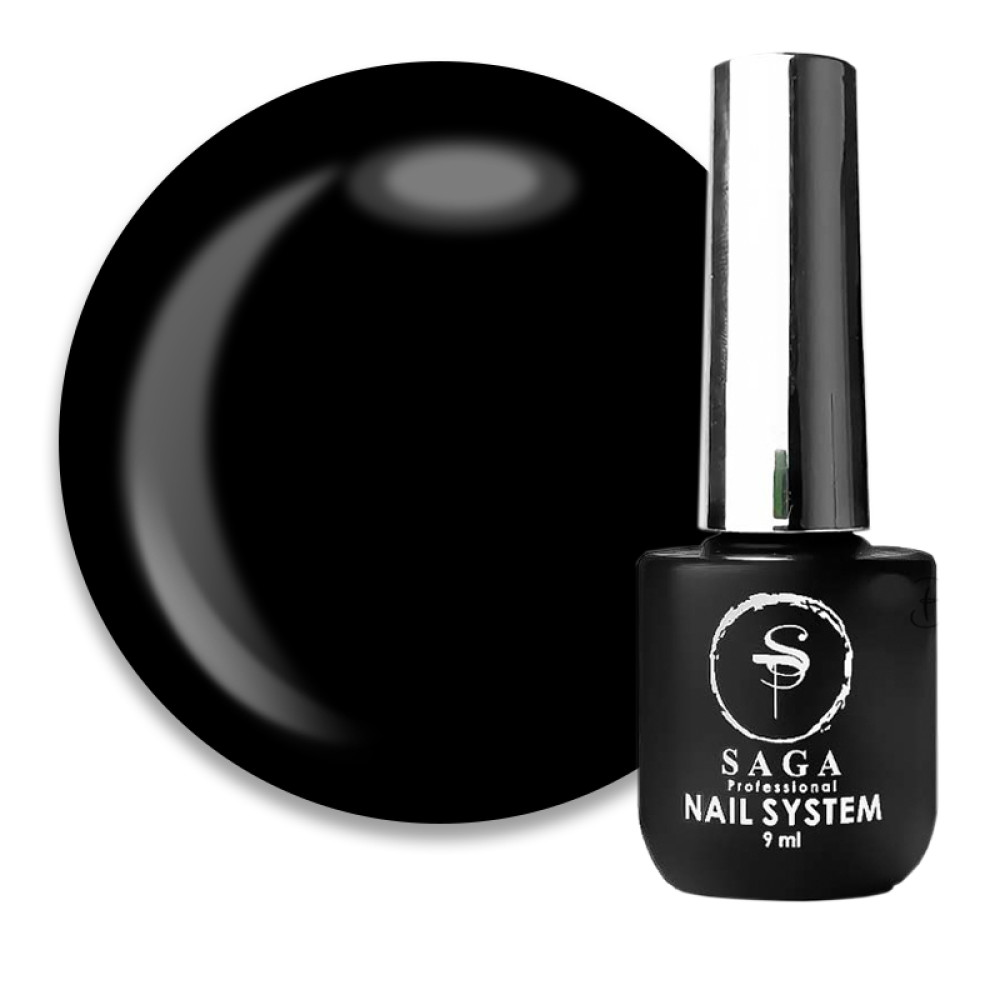 Гель-лак Saga Professional Super Black чорний. 9 мл