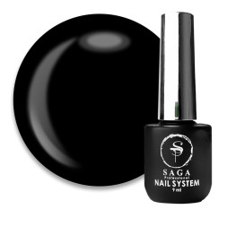 Гель-лак Saga Professional Super Black чорний. 9 мл