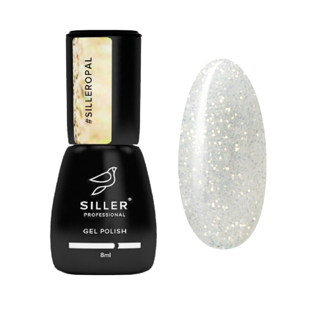 Гель-лак Siller Professional Opal прозрачный с золотыми блестками. 8 мл