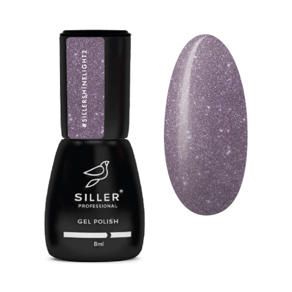 Гель-лак Siller Professional Shine Light 002 пыльно-фиолетовый. светоотражающий. 8 мл