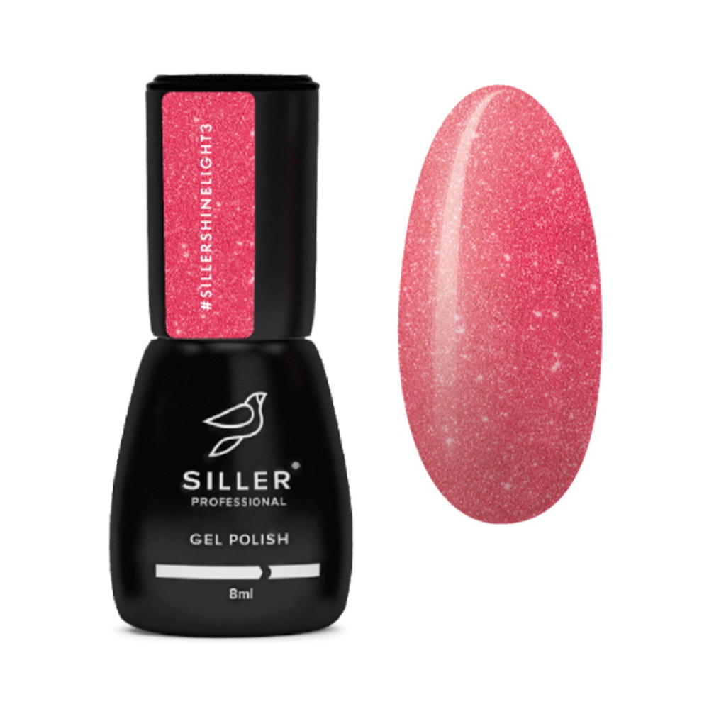 Гель-лак Siller Professional Shine Light 003 красно-розовый. светоотражающий. 8 мл