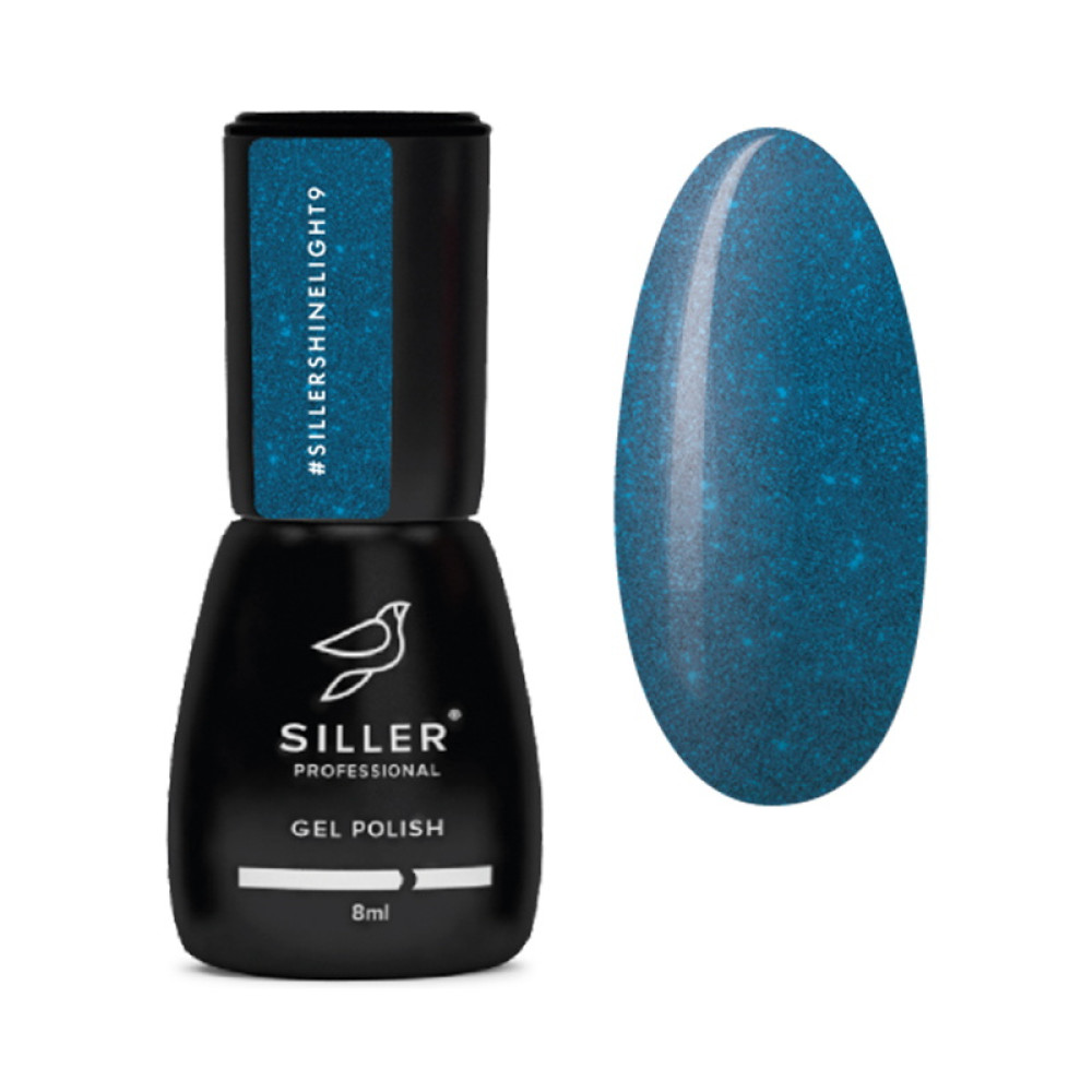 Гель-лак Siller Professional Shine Light 009 темно-синий. светоотражающий. 8 мл